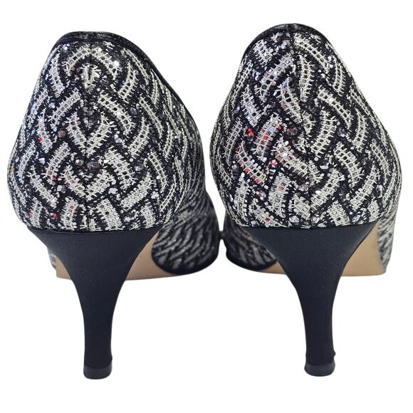 Caparros Silver Metallic "Buffy" Dressy Formal Peep Toe Pumps Size  9.5M - Picture 5 of 9